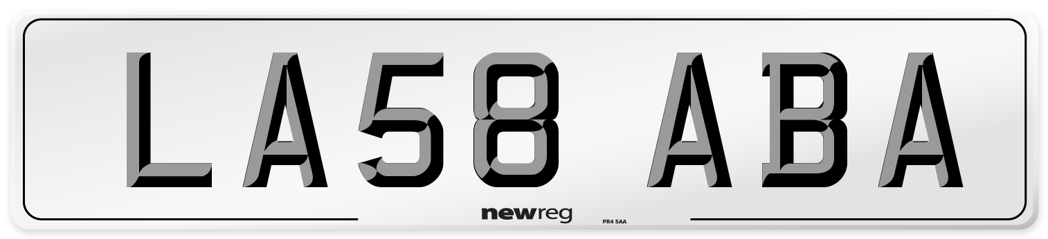 LA58 ABA Number Plate from New Reg